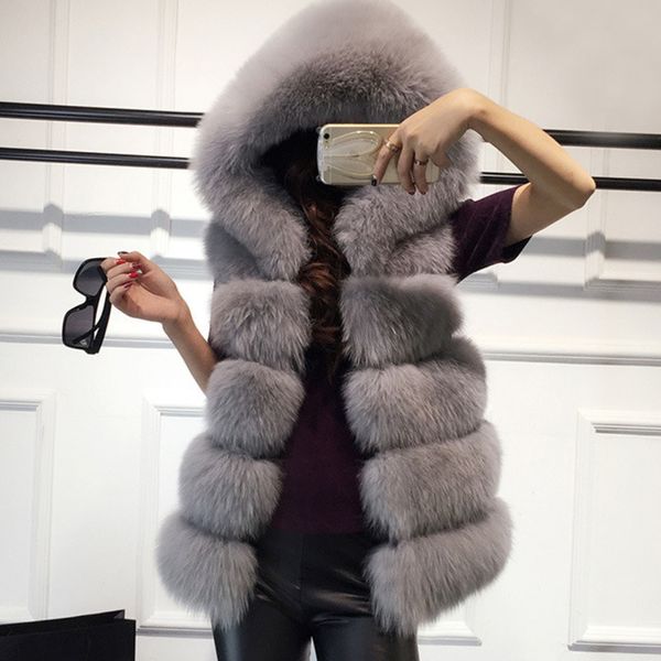 

women's vests 0403 black white grey pink green fur vest coat women hooded sleeveless jacket vest waistcoat female slim warm vest warm w