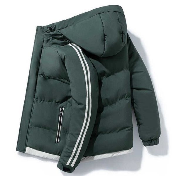 

men's down parkas new men's coat autumn winter hooded style cotton-padded jacket warm solid color outwear slim fit men's casu, Black