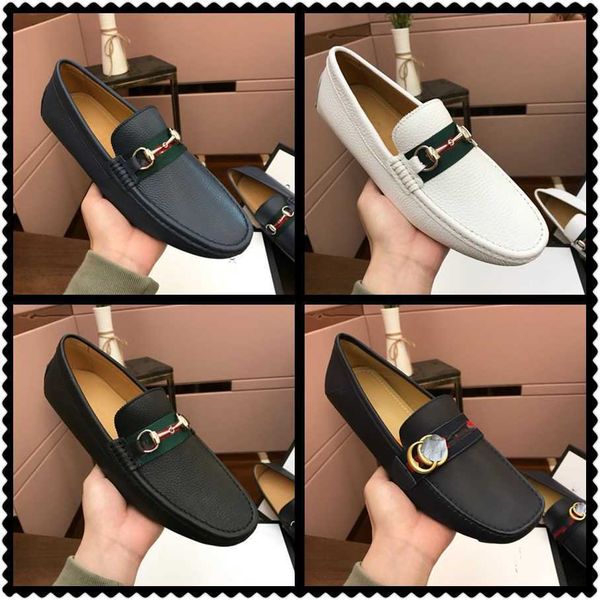 

mens shoe bottom genuine leather gentleman fashion stress shoes designer man slip on moccasins business driving shoes luxury men tassel, Black