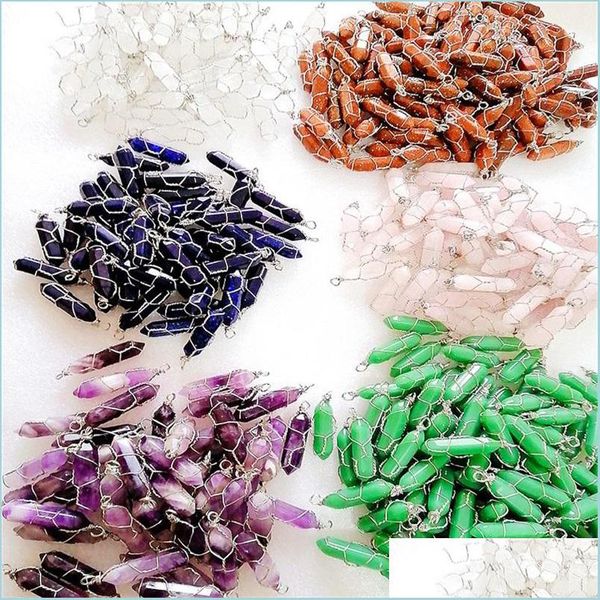 

pendant necklaces colorf diy stone crystal agate pendant necklaces for women men lover fashion party decor jewelry with alloy chain 1 dhyfp, Silver