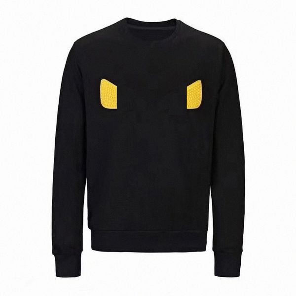 

mens designer fendi hoodie little monster round neck demon yellow eyes autumn winter fendy women hoodies stylist jacket fendis men camouflag, Black