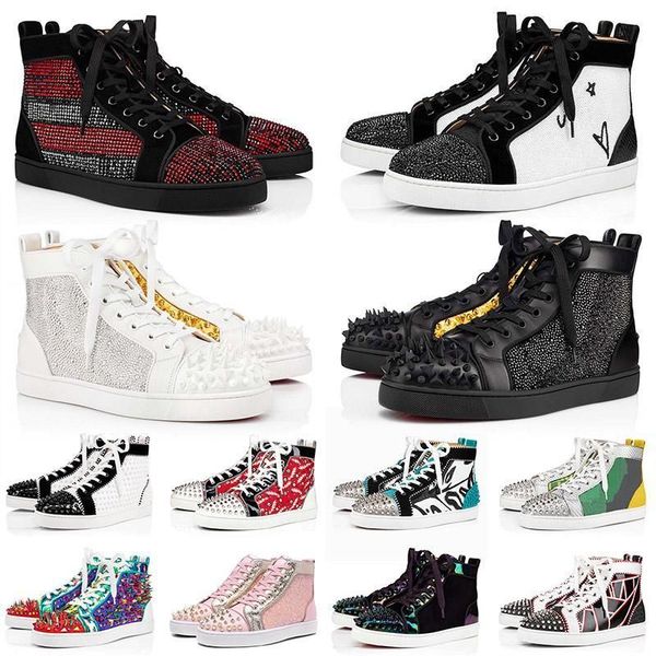 

red bottomed christians shoes big size us 13 luxurys designers mens womens casual platform sneakers fashion spikes all black loafers v m eia