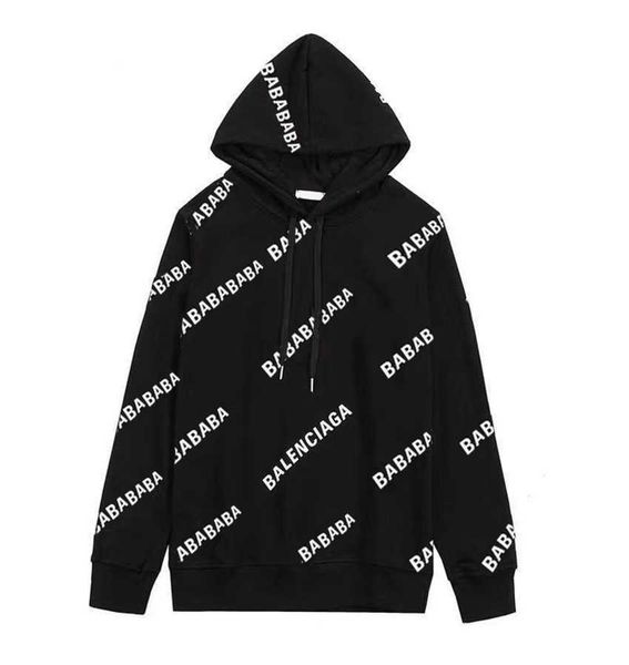 

designer mens balanciaca hoodies coat pullover fashion hooded sweatshirts sports windbreaker casual coats women designer fleece clothing spo, Black