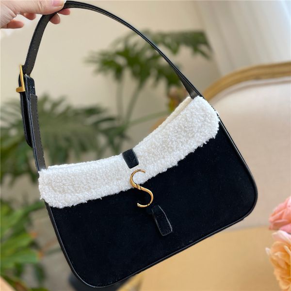 

delicate lamb splicing bags letter designer underarm bags ladies autumn winter shoulder bag handbags