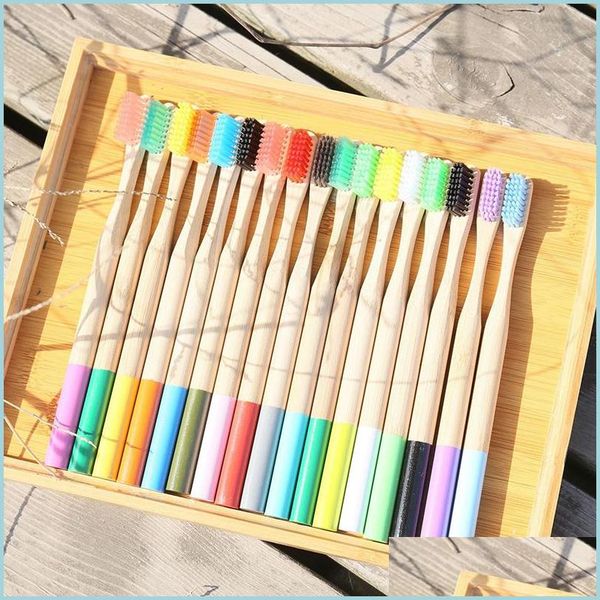 

toothbrush eco-friendly natural bamboo round handle adt toothbrush healthy household mti-color adts toothbrushes nylon so cissors dhys5