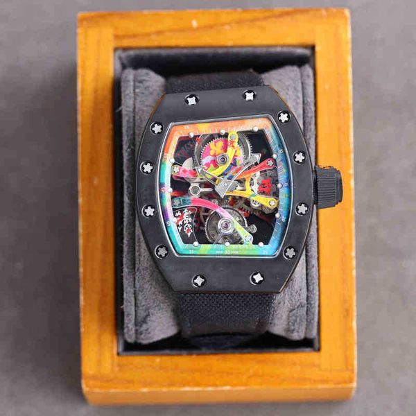 

multi-function superclone watches wristwatch designer luxury mens mechanical watch milles rm68-01 graffiti this wristwatch accompanies you t, Slivery;golden