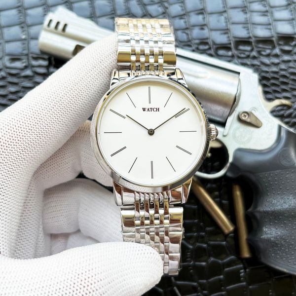 

xtpt 3 needle single calendar men's mechanical watch calfskin/316l stainless steel fully automatic citizen mechanical 41mm wristwatches, Slivery;brown