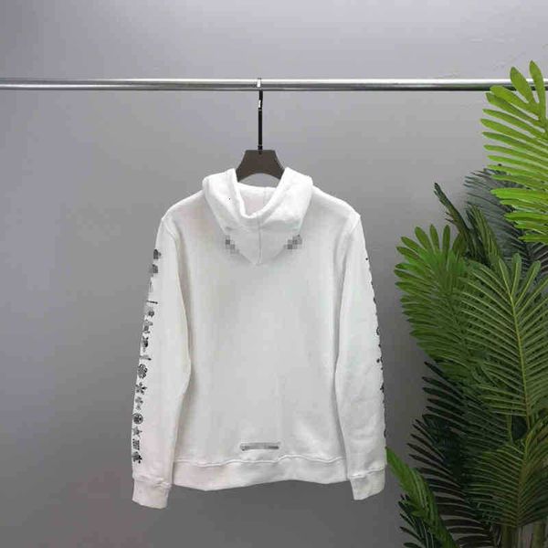 

men's clothing fleece autumn and winter ch hoodie cardigan zipper hooded sweater coat cross sanskrit printing tide brand sportswear str, Black