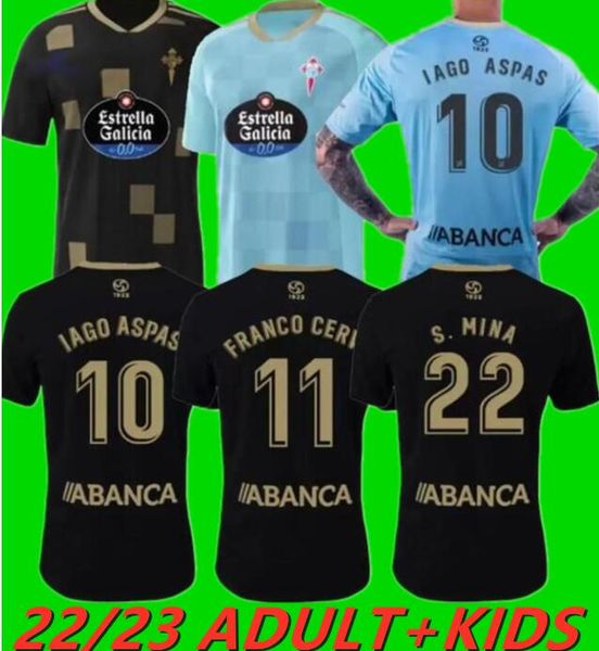 

22 23 celta de vigo soccer jerseys iago aspas f.beltran home nolito away 22 23 camiseta de futbol mallo solari s. mina brais mendez football, Black;yellow