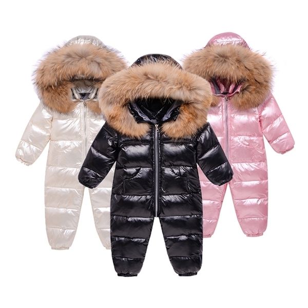 

down coat winter kids jumpsuit overalls for boy children thick ski suit girl duck down jacket toddler baby snowsuit fur coat 0-3years 221007, Blue;gray