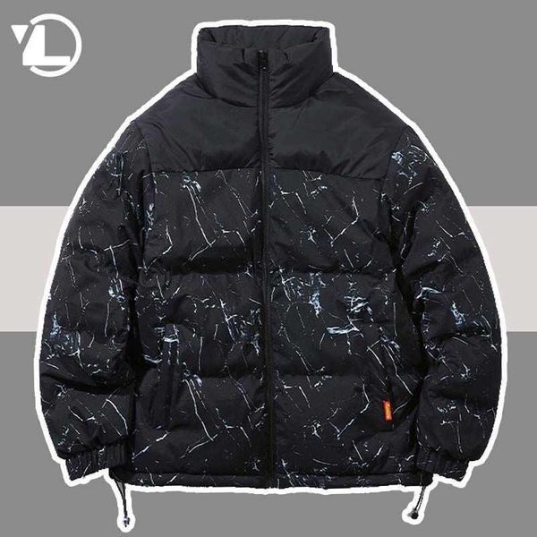 

men's down parkas street padded parkas men hip hop oversize winter thick warm jackets women vintage college patchwork casual coat 2021, Black