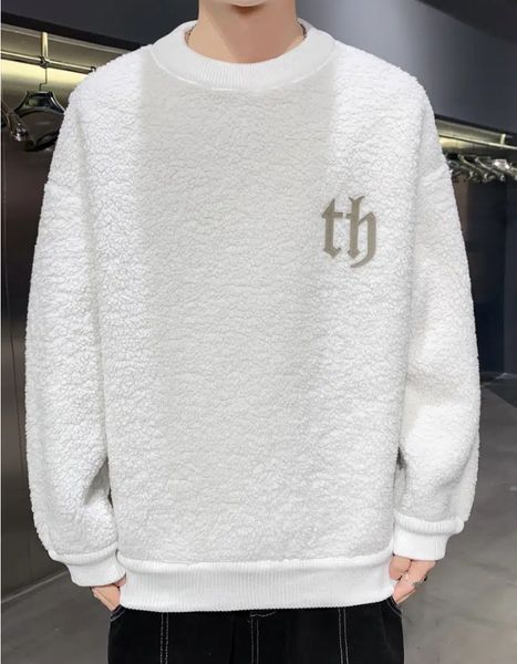 

men's fashion lambswool sweater / hand wash or professional dry clean, White;black