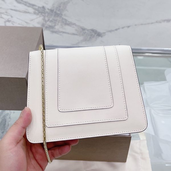 

designer bag crossbody bags the chain package snake magnetic buckle 20cm 16cm cowhide leather metal logo with makeup mirror luxury serpenti
