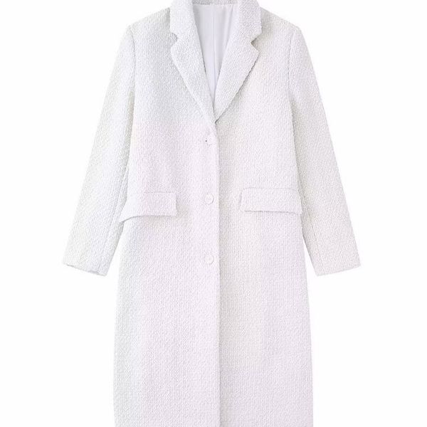 

womens wool blends tellhoney women fashion notched collar single breasted hem slit blazer casacos female casual long sleeve tweed texture ou, Black