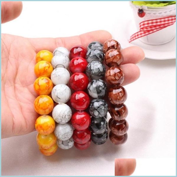 

beaded strands beaded strands cracks bead bracelet luxury jewelry riend classic elastic rope charms bracelets drop delivery 2021 dhlsf, Black