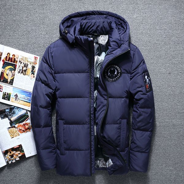 

men's down parkas winter quality white duck thick down jacket men coat snow parkas male warm brand clothing winter down jacket outerwea, Black