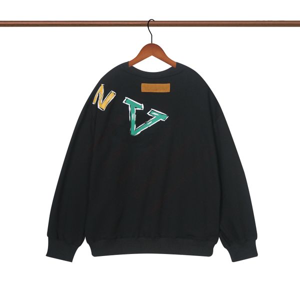 

stitch print embroidered sweatshirt men striped sweatshirts spring autumn fashion mens hoodies male loose couple outfit women brand hip hop, Black