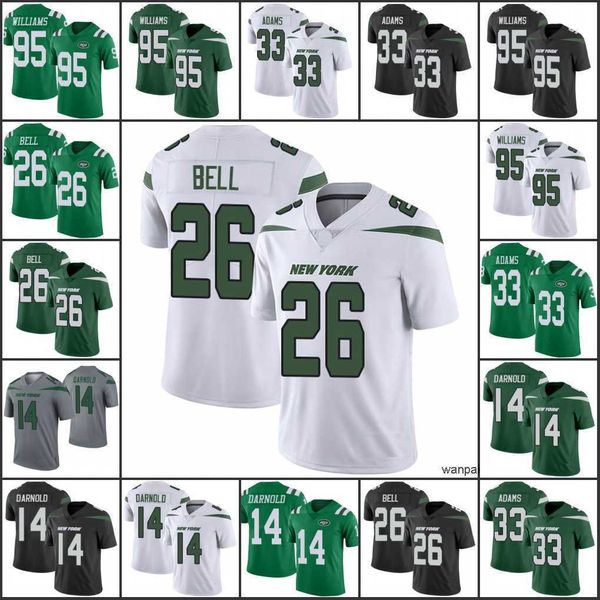 

jersey new york''jets''men #14 sam darnold 26 le'veon bell 33 jamal adams 95 quinnen williams limited''nf, Black