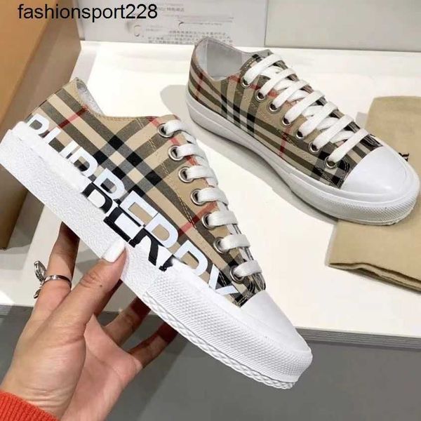 

designer sneakers berry casual shoes high version classic lattice letter color blocking vulcanized shoe canvas flat bottom lace up board sho, Black