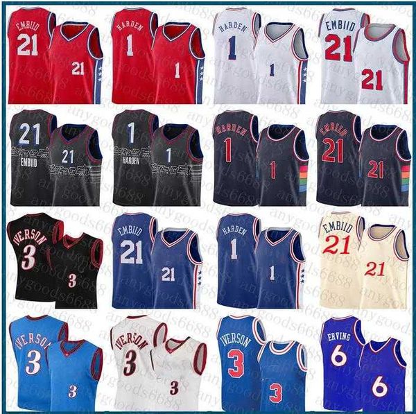 

philadelphia''76ers''custom men women youth joel 21 embiid 1 james harden 0 tyrese maxey 12 tobias harris 8 montrezl har, Black