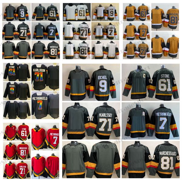 

2021 reverse retro 61 mark stone hockey jerseys black rainbow love 7 alex pietrangelo 71 william karlsson 81 jonathan marchessault 9 jack