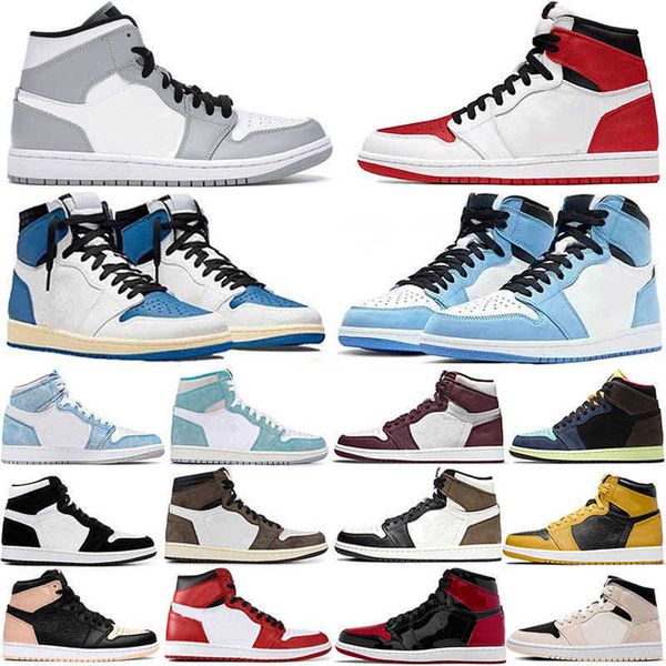

2022 jumpman 1 basketball shoes no box outdoor sports trainers sneakers hyper royal white lucky blue green mens women 1s dark mocha chicago