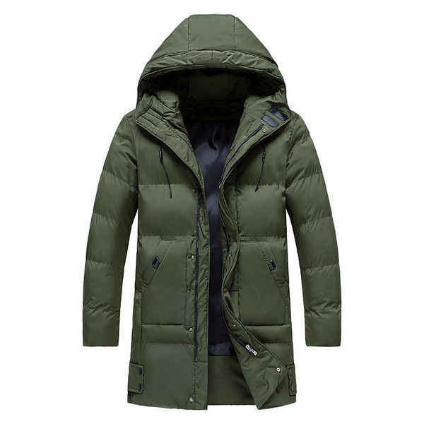

men's down parkas parkas casual classic winter green jacket men's windbreak warm padded hooded overcoat fashion outerwear coat ove, Black