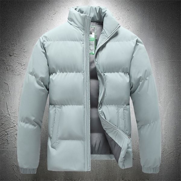 

mens down parkas puffer jacket men winter coats cotton padded warm coats men fashion clothing brand streetwear solid color casual coats 2201, Black