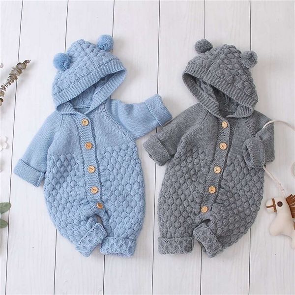 

rompers 0-24m autumn baby knit rompers for baby boys warm jumpsuit winter kids overalls baby girl clothes for born christmas costumes 221007, Blue