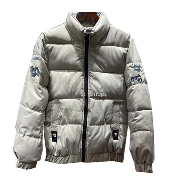

mens down parkas mens winter warm cotton clothes threedimensional embroidery loose casual autumn and winter versatile thick coat 2201006, Black