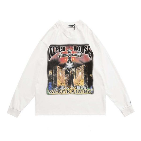 

men's t-shirts harajuku 2022 oversized long sleeve white washed distressed t-shirt letter cross printed women hip hop streetwear cotton, White;black