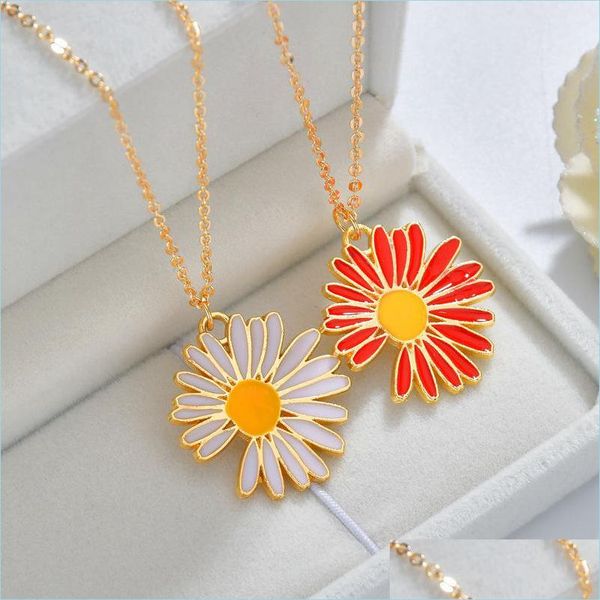 

pendant necklaces pendant necklaces new fashion creativity design eco-friendly material jewelry white red enamel sunflower pendants n dhv8u, Silver