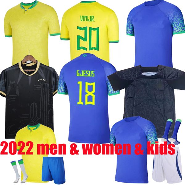 

2022 brazilian soccer jerseys paqueta coutinho brazils football shirts home away third goalkeeper firmino brasil 22 23 marquinhos vini jr an, Black;yellow