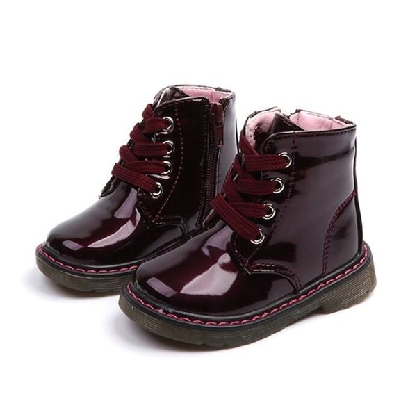 

boots comfortable kids shoes pu leather martin for girls children snow boys rubber toddler sneakers 221007, Black;grey