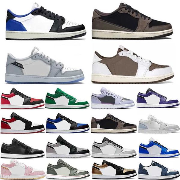 

men women jumpman 1 low basketball shoes 1s triple white shadow university blue unc black bred toe paris chicago light smoky grey
