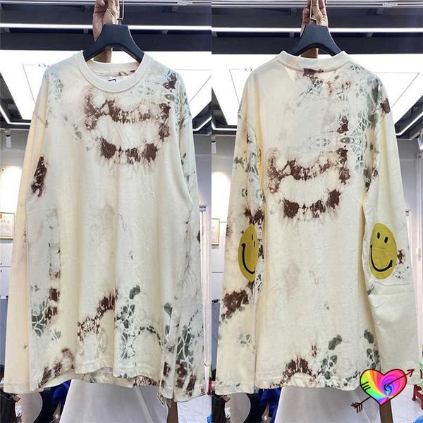 

men's t-shirts long sleeve kapital t-shirt men women tie dye kapital tee expression print oversized t221007, White;black