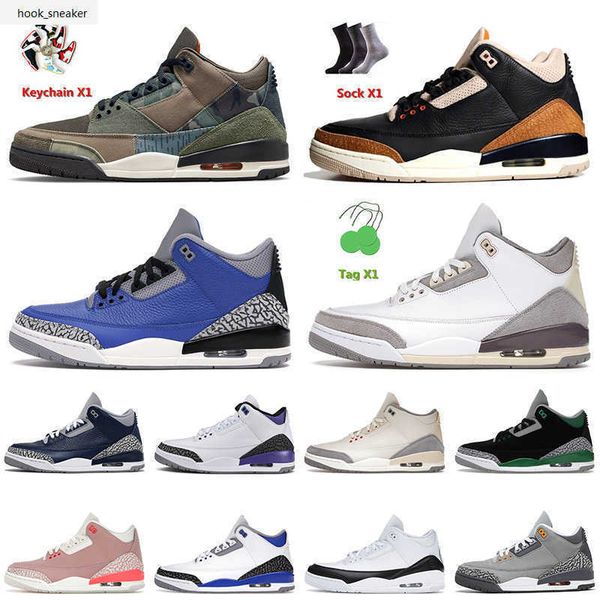 

2022 mens basketball shoes 3 3s iii men women jumpman patchwork desert elephant muslin cardinal racer blue court purple trainers