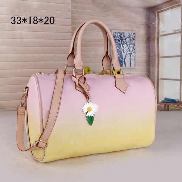 

gradient pillow bag quality shoulder crossbody bags women retiro printed handbag classic zipper interior pocket large capacity 33cm