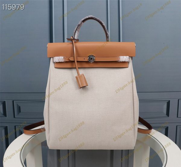 

luxury designer men's and women's backpacks classic cross lock handbag fashion splicing large capacity leather canvas casual cloth