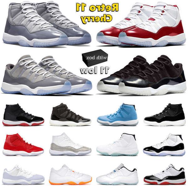 

with box 11 11s basketball shoes men women cherry 72-10 low cool grey 25th anniversary bred pantone pure violet mens trainers sport sneakers