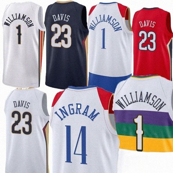 

basketball jerseys zion 1 williamson men basketball jersey brandon 14 ingram jonas 17 valanciunas devonte' 4 graham nickeil alexander-w, Black;red