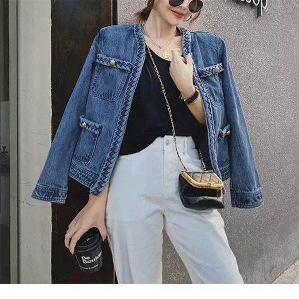 

womens jackets spring autumn denim coat women short spring denim jacket cardigan loose casual blue jean jackets oversized jacket women 2210, Black;brown