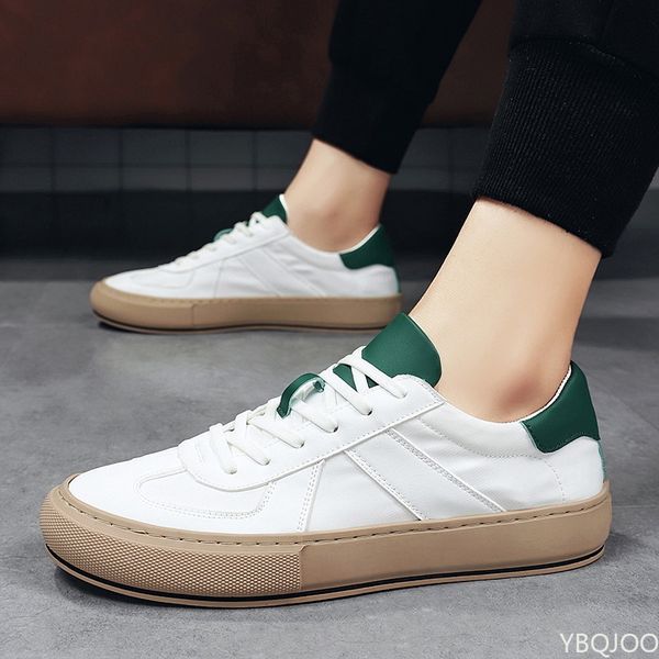 

dress shoes comfort sneakers male spring footwear casual vulcanized man leather white 221007, Black