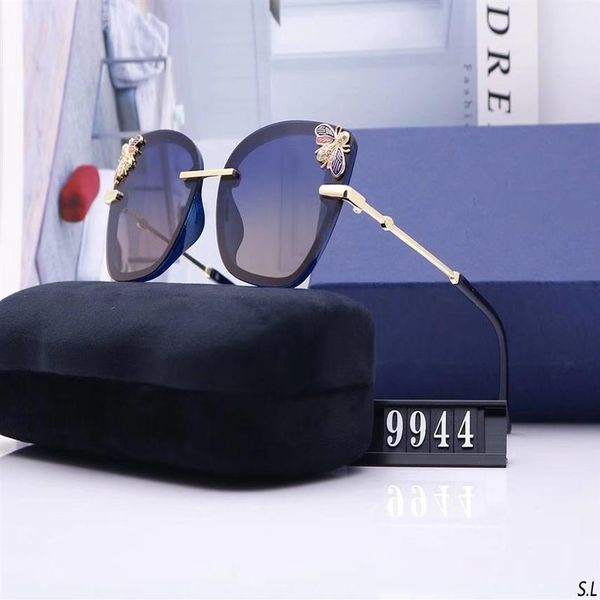 

2019 popular sunglasses luxury women brand designer 9944s square summer style full frame uv protection mixed color wit301i, White;black