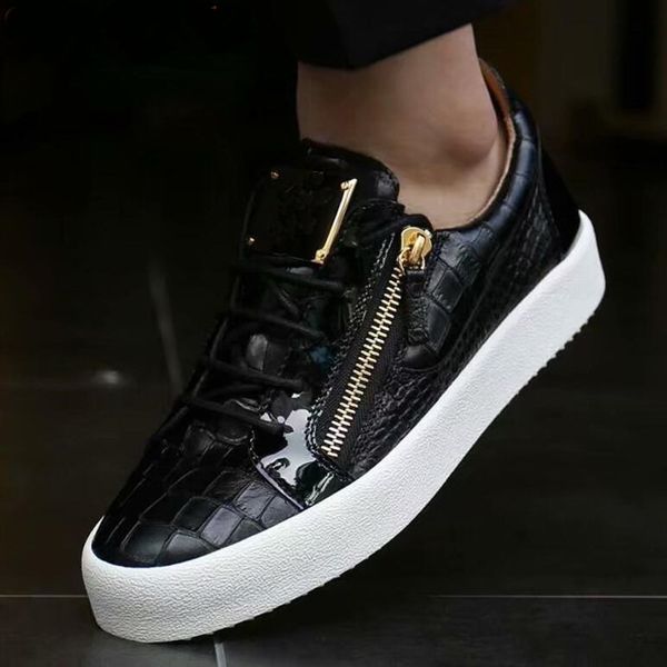 

brand male comfortable metal loafers men shoes luxury designer women party dress shoes man stone grain flats lace-up sneakers black color se