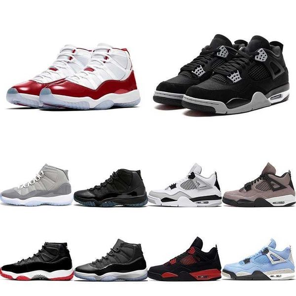 

university blue jumpman 4 4s retro basketball shoes black canvas cherry midnight navy cat military red thunder cool grey men designer 11 11s