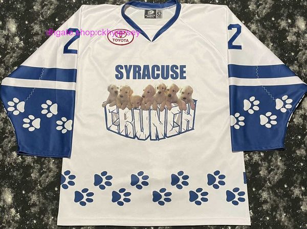 

new jerseys authentic stitched 2017 ot ahl syracuse crunch pucks for paws matthew peca hockey jersey mens kids throwback jerseys, Black