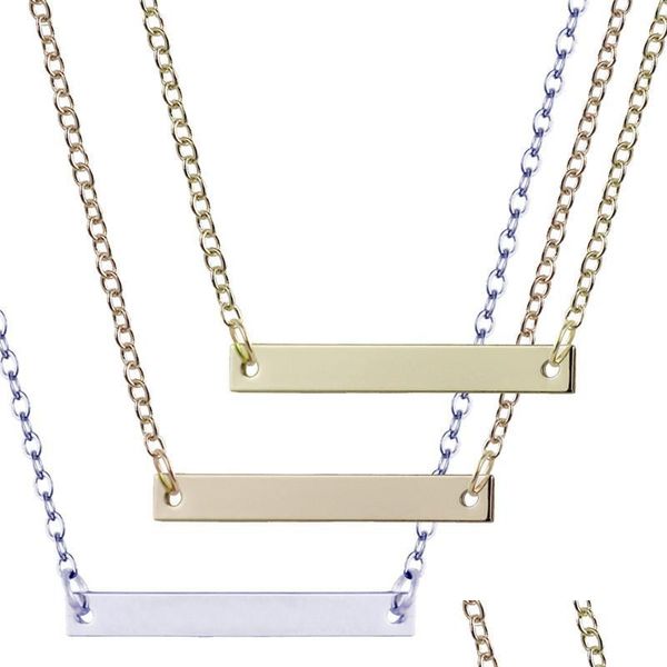 

pendant necklaces women necklace jewelry bar necklaces stainless steel lady fashion long tag pendant chain drop delivery 2021 pendants dhvwa, Silver