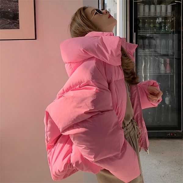 

women's down parkas women's down puffer jackets winter korean fashion baggy thickening warm bubble ladies cropped coat cotton padd, Black