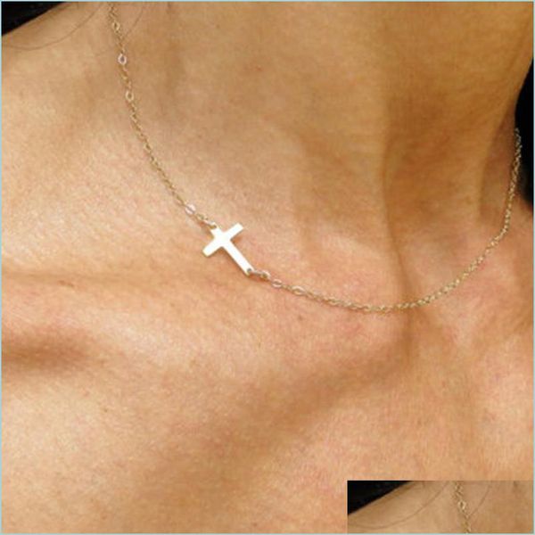 

pendant necklaces gold sier cross necklaces clavicle necklace jewelry for women drop delivery 2021 pendants yydhhome dhhvn, Silver